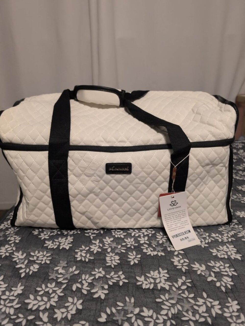 White Travel Duffle Bag Weekend Overnight Bag 3pc Set Carry-On